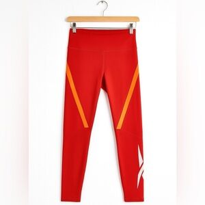 Reebok Women's Size Small Orange Leggings Running Yoga Outdoors Activewear.